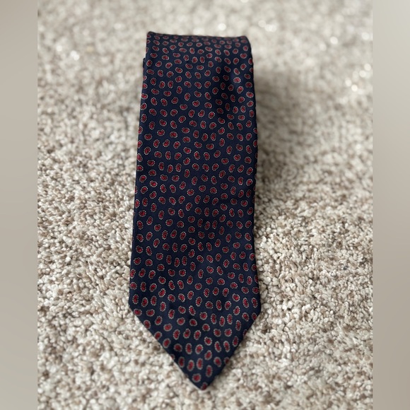 Christian Dior 100% Silk Tie Navy Blue - Picture 3 of 7